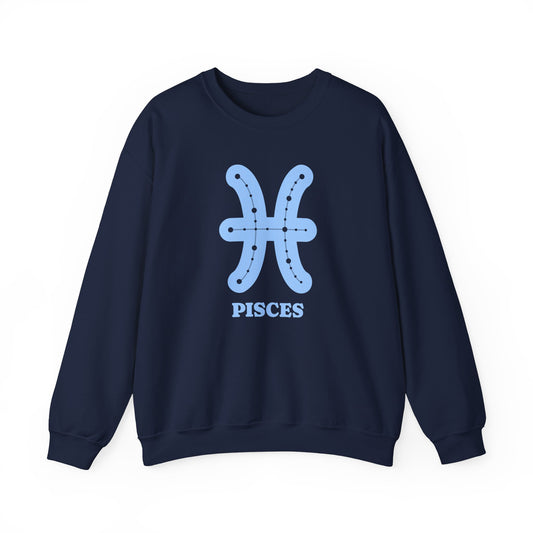 Pisces Zodiac Sweatshirt  Retro Astrology Collection, Celestial Crewneck for Astrology Lovers,  Unisex Cosmic